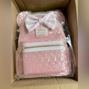 NWT- Disney Minnie Mouse Cotton Candy Sequin Loungefly Backpack